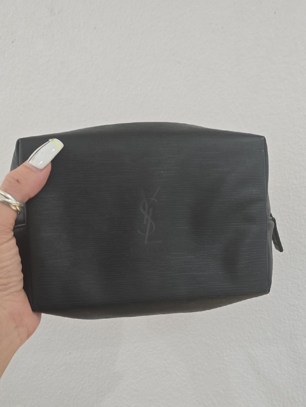 Saint Laurent Black Men's Dopp Kit with Subtle YSL Logo NWOT